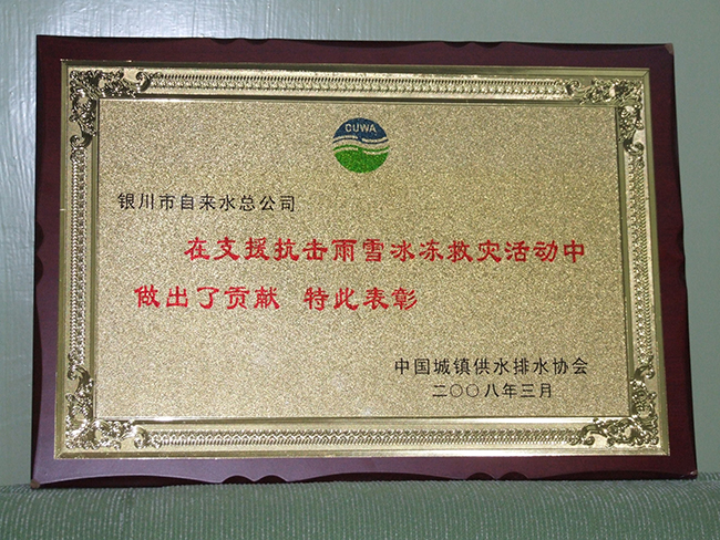 2008年中国城镇供水排水协会“在支援抗击雨雪冰冻灾害活动中做出了贡献”特此表彰.jpg